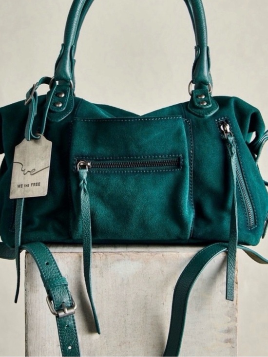 Free People Handbags - We the people Emerson tote mini Suede in Forest Green